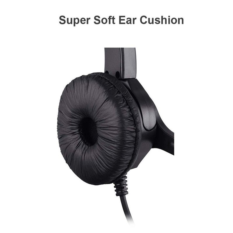 TelPal Corded Hands-Free Call Center Noise Cancelling Binaural USB Headset Headphones with Mic/Microphone - Cord with USB Plug, Volume Control- for Computer/PC/Laptop Use Only - Image 5
